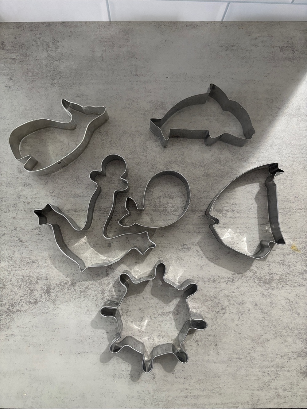 Stainless Steel Ocean-Themed Cookie Cutter Set - Silver